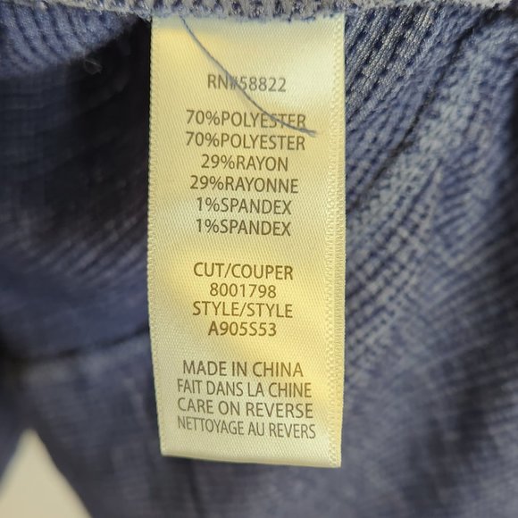 Max Studio Tiered Sun Dress Large Blue Scoop Neck Flutter Short Sleeve Stretch - Picture 7 of 8